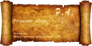 Prosser Alex névjegykártya